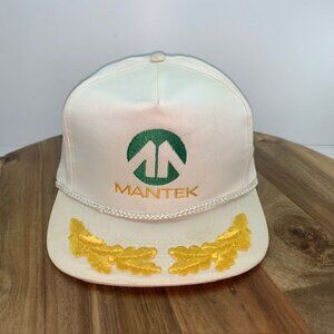 Vintage Mantek Hat Cap Strapback Rope Scrambled Eggs 80s 90s Lubrication Fluid